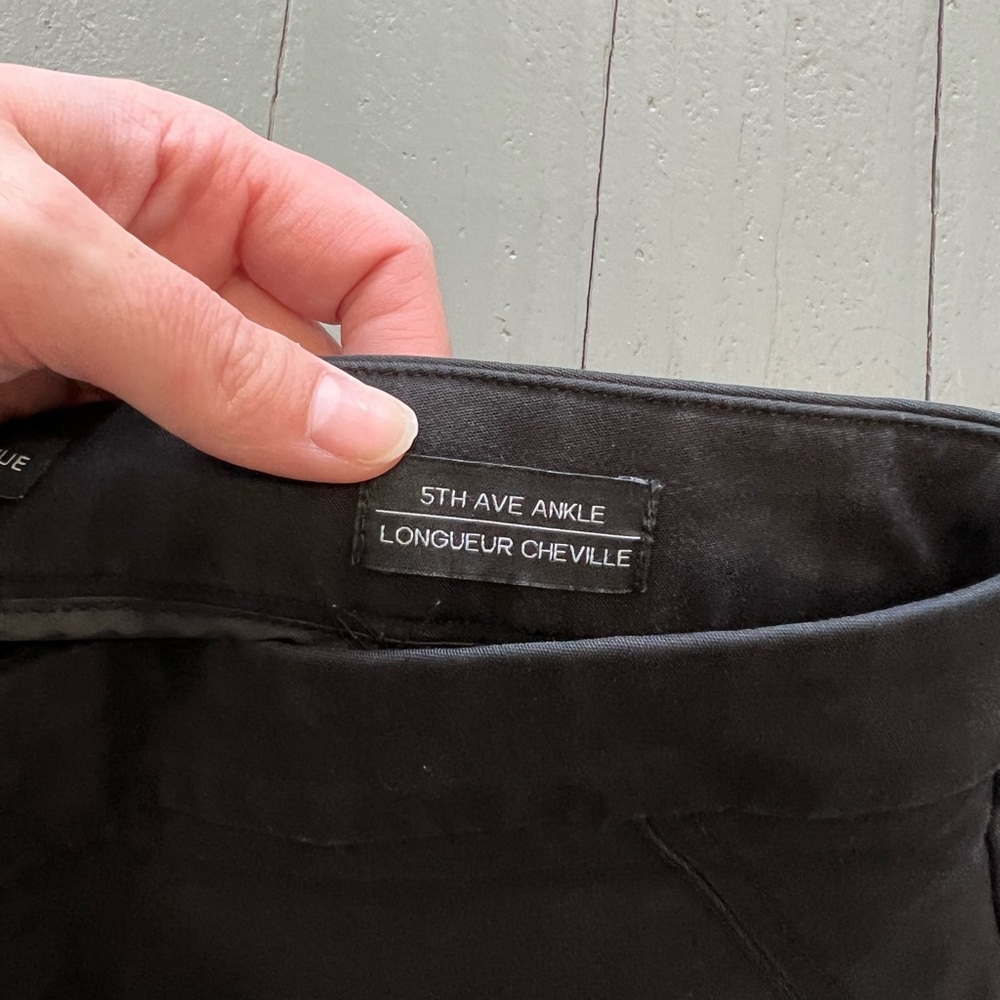 Saks fifth Avenue pants womens 2 black ankle skinny slacks capsule wardrobe - Picture 9 of 13